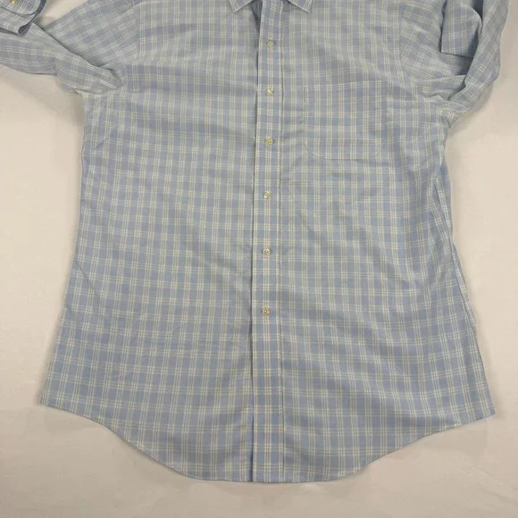 Brooks Brothers Dress Shirt Mens 16-34 Classic Fit Blue Yellow Supima Cotton - Picture 5 of 13